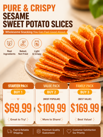 🍠Classic Large Sweet Potato Chips – Crispy Handmade Sweet Potato Snack with Natural Flavor-9YOE9