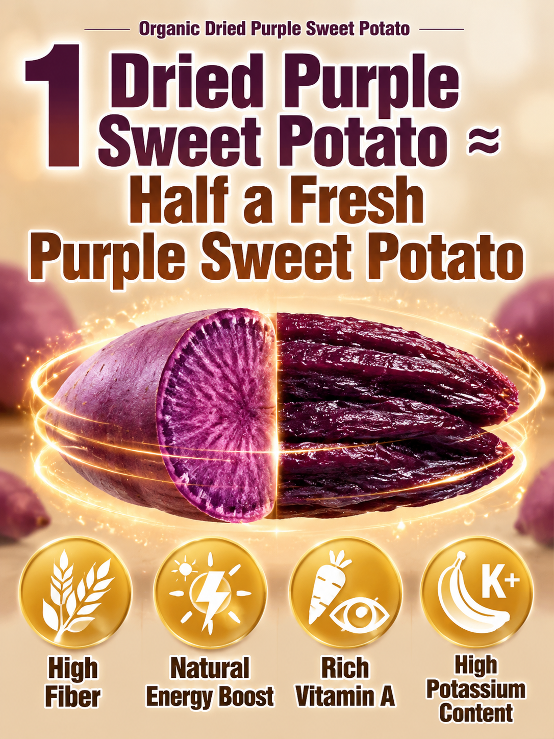 Healthy Low Fat Purple Sweet Potato Snack