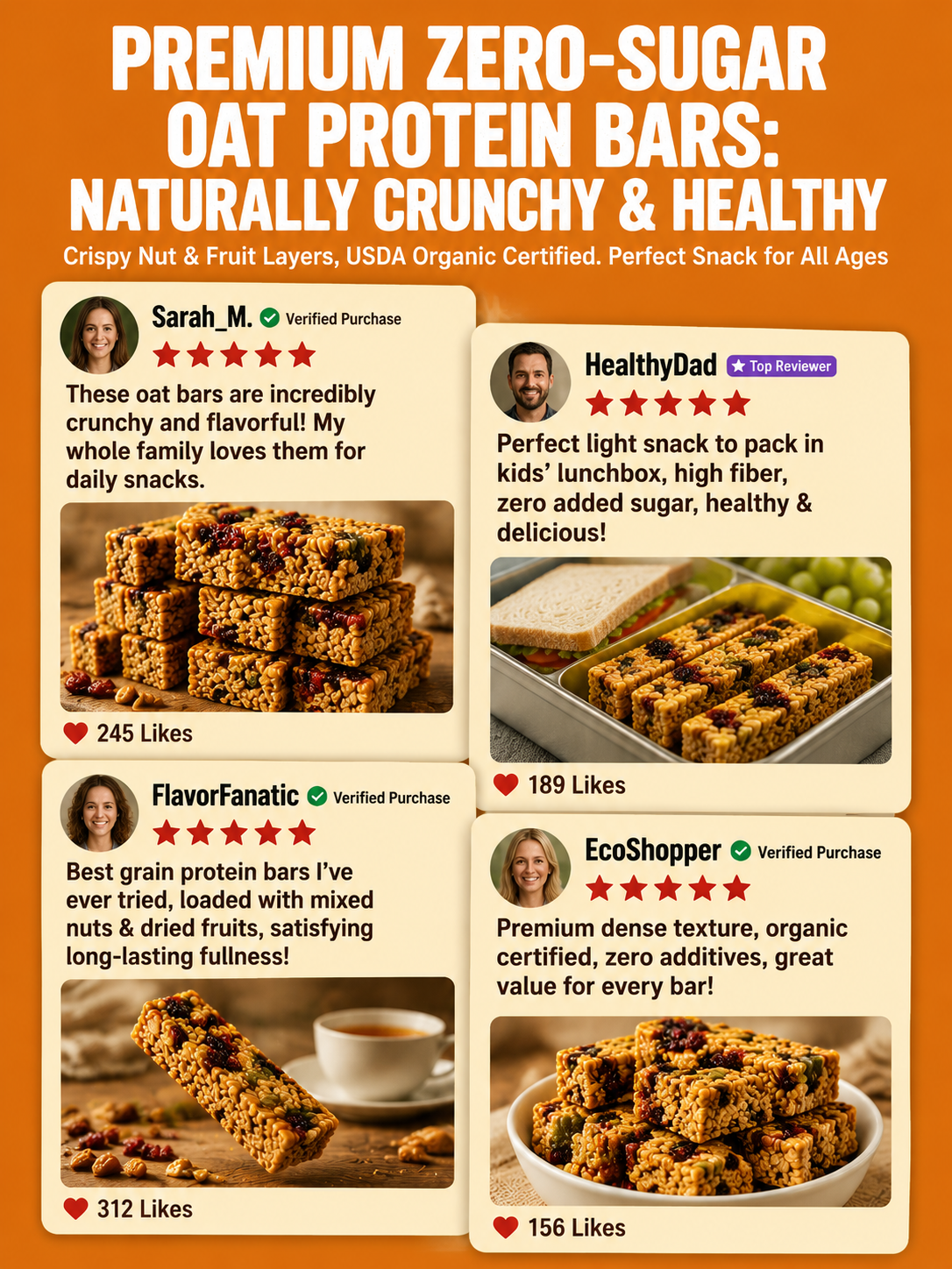 🥚Oat Protein Granola Bars Low Calorie Snack